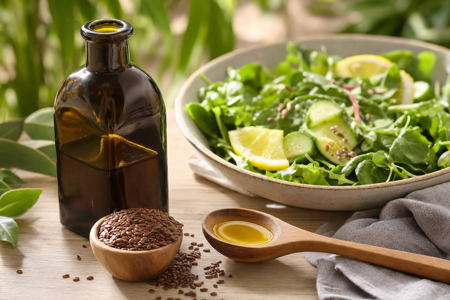 Beneficios del aceite de lino para la salud: propiedades, ácidos grasos esenciales y cómo tomarlo