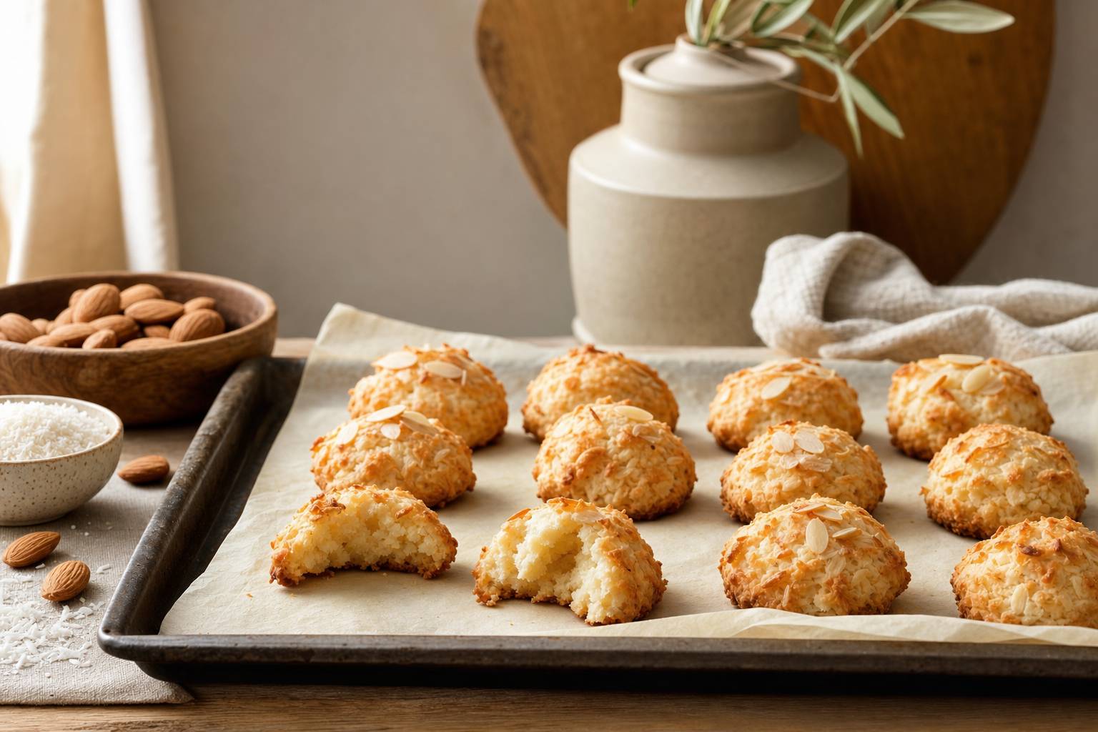 Galletas fit de almendra y coco sin azúcar: receta casera saludable